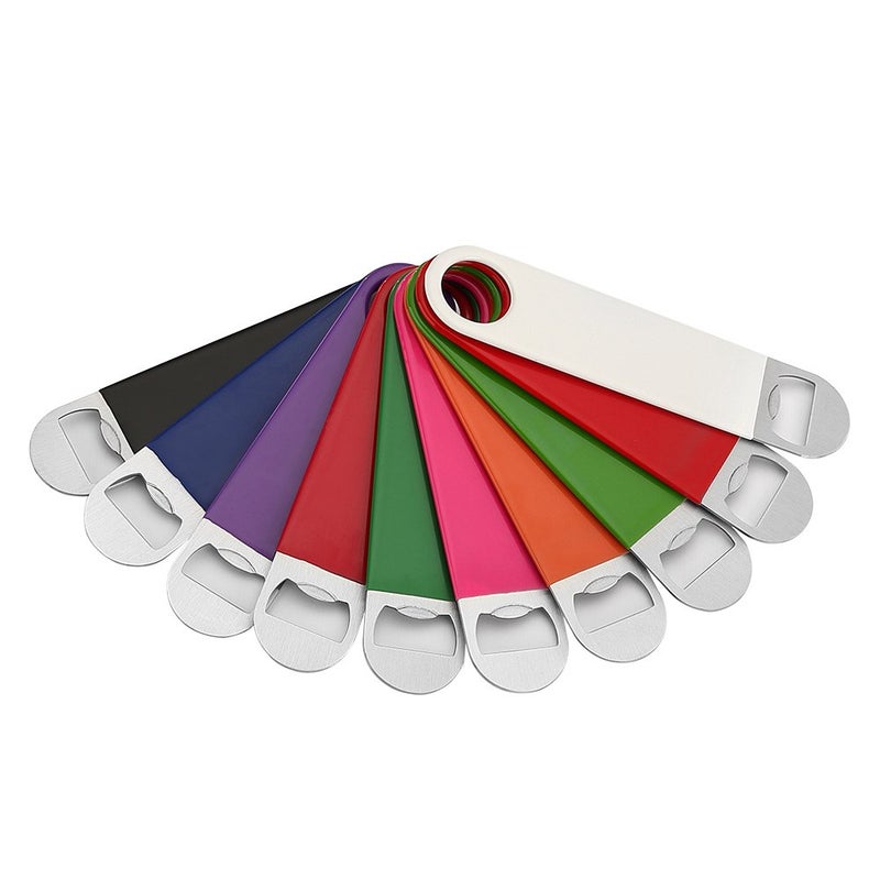 QLL عبوة 10 حبة فتاحة زجاجات مسطحة من الفولاذ المقاوم للصدأ 7 بوصة - Image 1